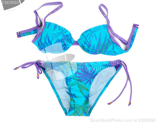 Image of Blue colorful bikini with flower print