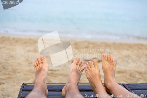 Image of feet are on the beach