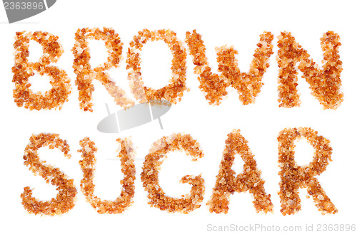 Image of word "Brown sugar" laid brown sugar