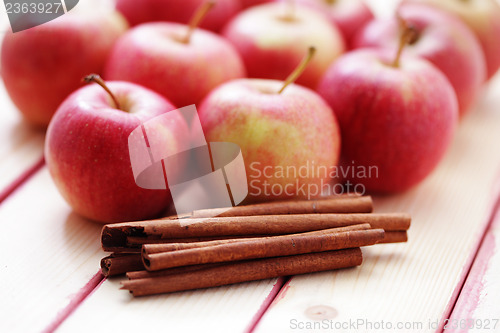 Image of apples with cinnamon