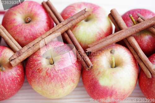 Image of apples with cinnamon