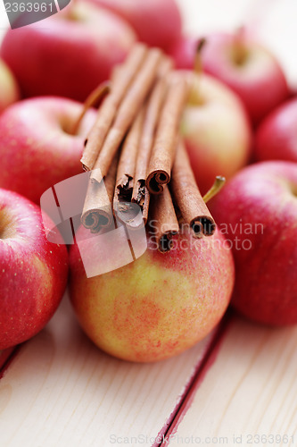 Image of apples with cinnamon
