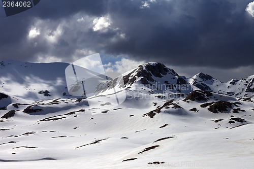 Image of Snow mountains before storm