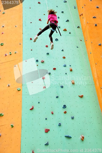 Image of child climbing down the wall