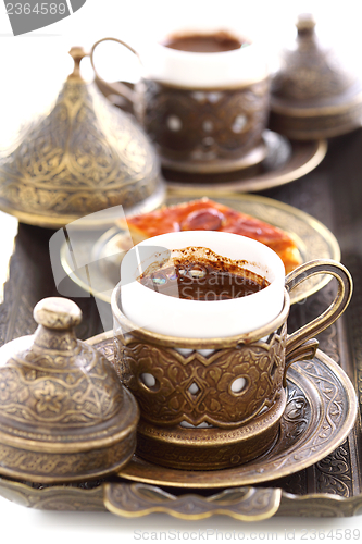 Image of Turkish coffee close-up.