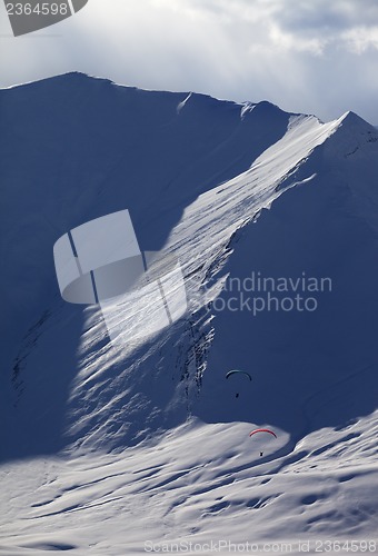 Image of Speed riding in evening mountains