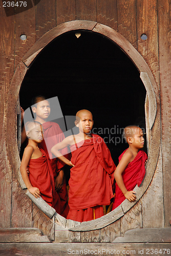 Image of young monks in myanmar