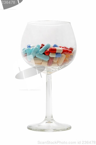 Image of Glass with pills