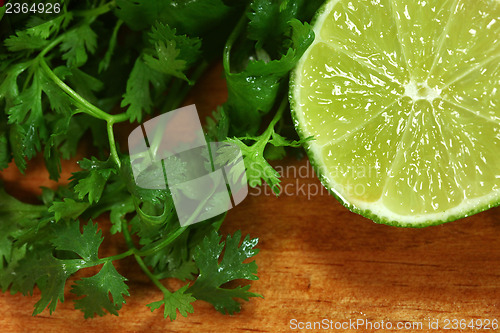 Image of Salsa Ingredients of Lime and Cilantro