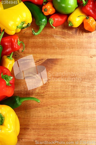 Image of Border of Healthy Various Peppers