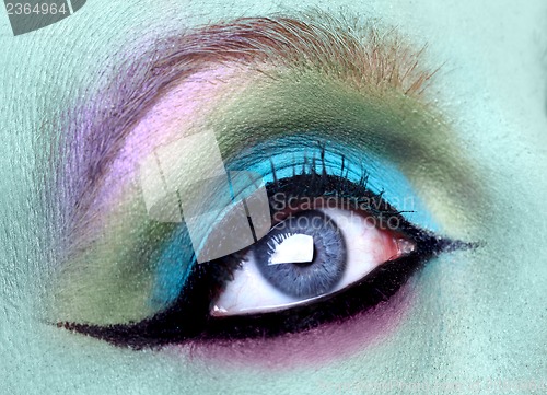 Image of Close Creative Eye Make Up Macro Shot