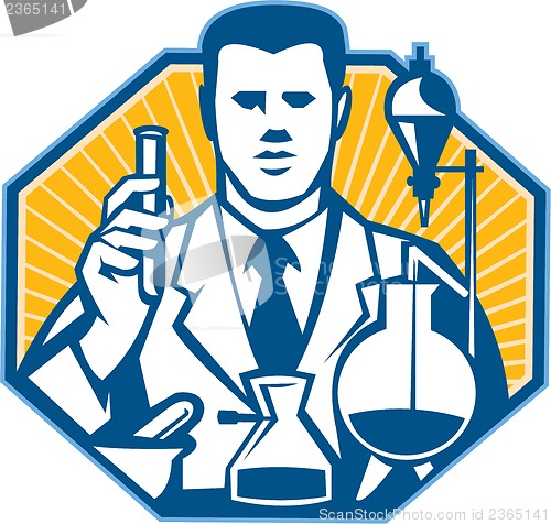 Image of Scientist Lab Researcher Chemist Retro