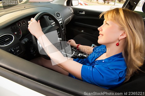 Image of Smiling woman on drive