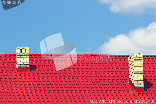 Image of Red roof with chimneys