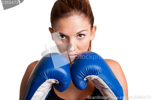 Image of Female Boxer Ready to Fight