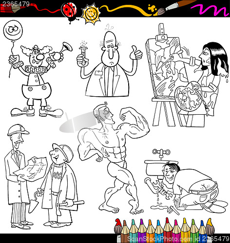 Image of people occupations coloring page