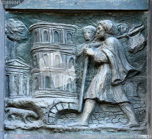 Image of Detail of the door at the church of St Peter at Montmartre, Paris