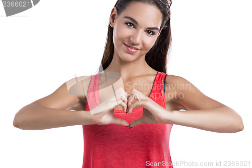 Image of Making  a heart symbol with hands