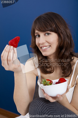Image of Eating strawberries