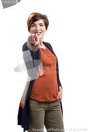 Image of Woman pointing 