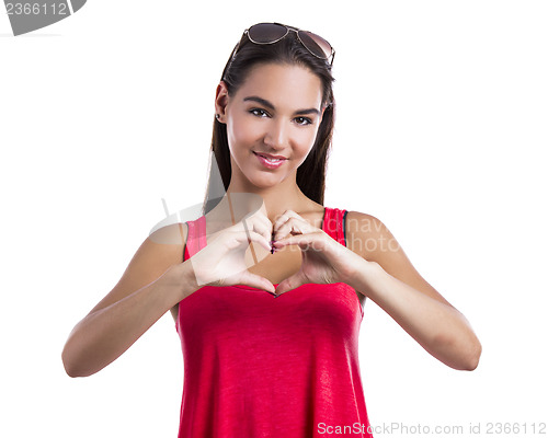 Image of Making  a heart symbol with hands