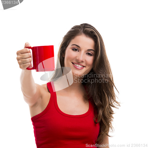 Image of Woman drinking coffee