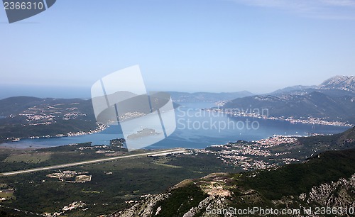 Image of Bay of Kotor and town of Tivat, Montenegro