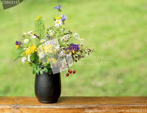 Image of beautiful bouquet of bright wildflowers