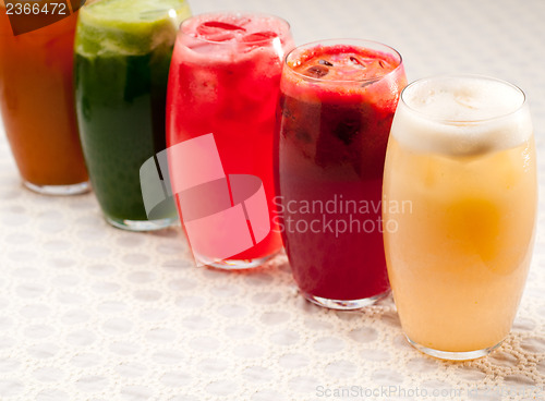 Image of selection of fruits long drinks