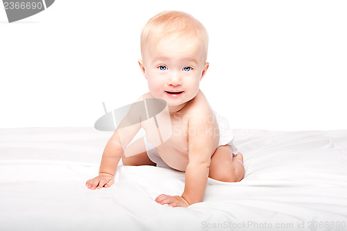 Image of Cute crawling baby