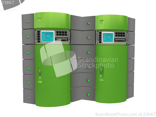 Image of Green 3d server.