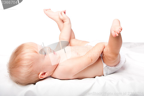 Image of Cute infant laying on back