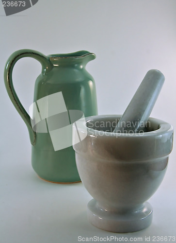 Image of Pitcher, Mortar and Pestle