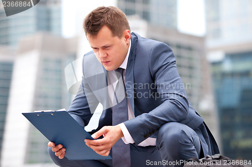 Image of thoughtful businessman