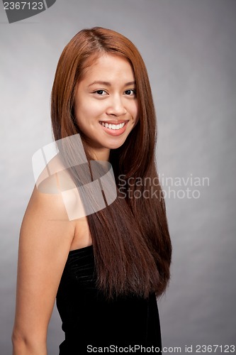 Image of natural beautiful asian girl smiling portrait