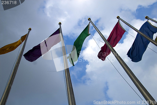 Image of Five colored flags