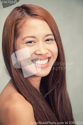 Image of natural beautiful asian girl smiling portrait
