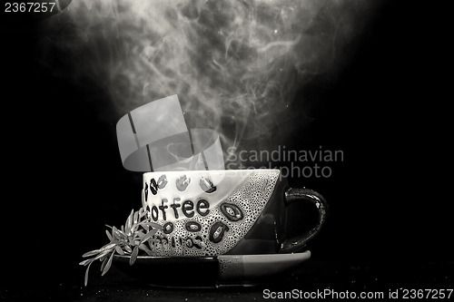 Image of Steaming hot cup of coffee