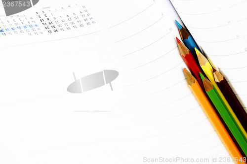 Image of Color pencil and agenda