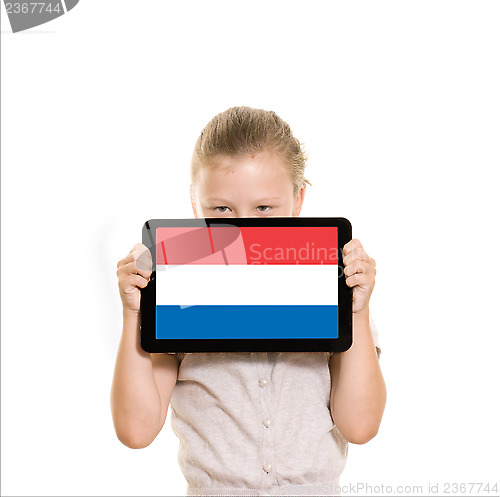Image of Girl holding tablet pc