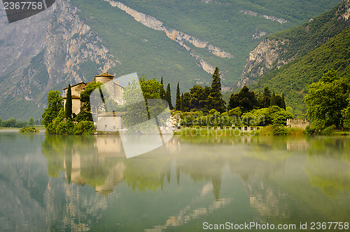 Image of Medieval Castle on Toblino Lake, Trentino, Italy