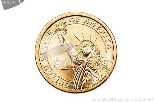 Image of dollar coin isolated
