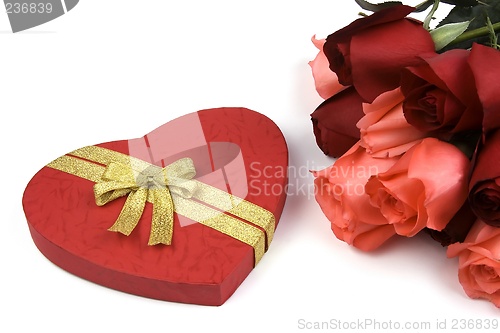 Image of Roses With Gift Box