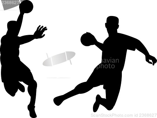 Image of Handball Player Jumping Retro