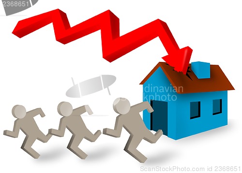 Image of Arrow Falling Sign on House