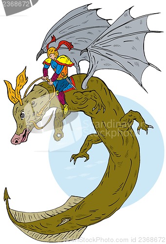 Image of Super Hero Riding Dragon