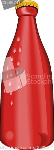 Image of Beer Bottle Red Retro