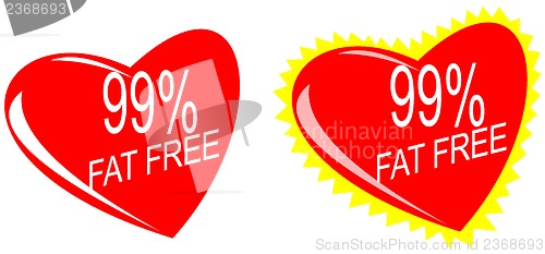 Image of Heart with 99% Fat Free Sign