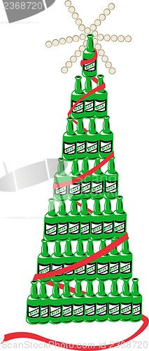 Image of Beer Bottle Christmas Tree Retro