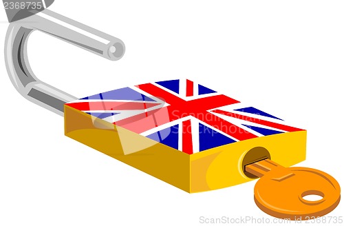 Image of Padlock and Key British Flag Design